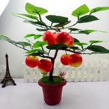 仿真水果树盆景桔子苹果桃子石榴盆栽家居客厅装饰假花摆件批发