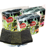 韩国进口 海牌海飘海苔芥末/鱿鱼味即食烤紫菜片20g*8袋