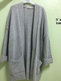 #大杂烩#7 modifier浅灰色中长款针织外套