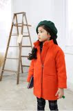 女童毛呢大衣儿童纯色韩国冬装韩版中长款中大童加厚夹棉呢子外套