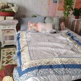 韩国外贸 全棉拼布印花绗缝被 单人床盖空调夏凉被