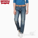 Levi's李维斯501男士直筒蓝色水洗 牛仔裤00501-2146磨白休闲长裤