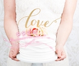 love连体英文字母/婚礼生日甜品桌布置装饰/纸杯蛋糕插牌装饰插签