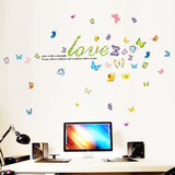 DIY组合彩色蝴蝶贴画 儿童房间卧室书房客厅装饰贴墙贴纸冰箱贴图