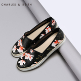 CHARLES&KEITH单鞋女 CK1-70930028 春季新款花卉草编底平跟女鞋