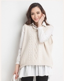 2016新款秋季毛衣针织马甲女式背心宽松套头韩版短款罩衫无袖包邮