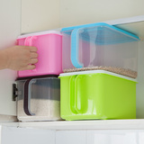 多功能塑料可叠加厨房密封罐带手柄收纳盒冰箱橱柜带盖储物箱米桶