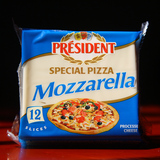 President总统 马苏里拉芝士片 12片装 奶酪芝士片 披萨焗饭芝士