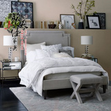 特价 美式现代简约软包布艺床小户型北欧宜家布床1.51.8米双人床