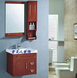 实木柜 橡木柜浴室柜组合 镜柜吊柜 面盆柜卫生间卫浴柜60公分/cm