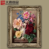 高质量欧式静物花卉油画客厅餐厅玄关装饰画纯手绘玫瑰花油画S42
