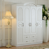 现代简约欧式衣柜 木质密度板衣柜 四门板式小户型卧室储物柜