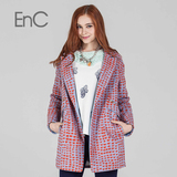 代购EnC2015新品 韩版时尚不规则方块西装外套 EHJK51C13C