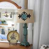包邮美式乡村做旧雕刻铁花现代简约创意装饰卧室床头客厅落地台灯