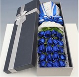 520礼物求婚特价19朵蓝色妖姬蓝玫瑰高档礼盒上海鲜花同城速递
