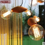 【艺灯空间】RH Loft个性艺术创意酒吧琉璃餐厅咖啡馆实木头吊灯