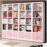 韩式书柜架子自由组合超大单个书柜简约置物柜架子书橱带门大柜子