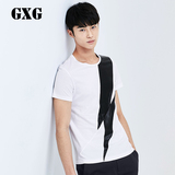 GXG男装 秋季热卖 男士白色时尚潮流闪电休闲短袖T恤#53144454