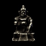 【准提】财神 黄财神 财宝天王  护法 老件清代 尼泊尔佛像 纯银