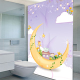 定做卡通儿童房月亮衣柜移门贴纸 浴室卫生间厨房玻璃贴膜 窗户贴