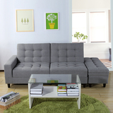 日式简约双人布艺沙发 小户型可折叠带收纳客厅沙发床组合