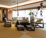 新中式布艺沙发现代中式实木客厅组合小户型布艺沙发别墅定制家具
