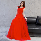 敬酒服长款2016新款夏季红色新娘结婚礼服宴会晚礼服回门修身长裙