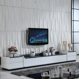 大理石电视柜中式柜电视简约现代客厅白色不锈钢烤地柜柜电视