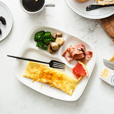 朵颐创意陶瓷分格盘早餐盘家用菜碟点心盘小吃碟子快餐盘餐具果盘
