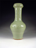 龙泉窑明代长颈花瓶粉青釉瓷器花瓶摆件 高档保真老陶瓷精品收藏