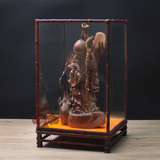 玉石盒防尘罩展示盒观音宝笼玻璃罩 红木竹节玻璃罩佛像可定做 神