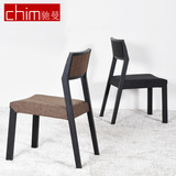 欧式实木餐椅田园现代简约 布艺餐桌椅子家用可拆洗组合高档椅子