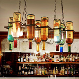 阳光个性创意复古吊灯酒吧灯咖啡厅餐厅吧台北欧艺术吊灯玻璃酒瓶