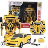 遥控变形一键变身金刚玩具4大黄蜂汽车机器人正版模型男孩玩具车