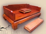 缅甸花梨罗汉床实木床大果紫檀家具围板坐板独板红木家具弥勒榻