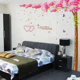 婚房卧室温馨浪漫客厅沙发电视背景墙贴纸墙壁装饰贴画樱花树包邮