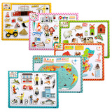木质幼儿童磁性地图拼图宝宝益智力立体积木制玩具2-3-4-5-6-7岁