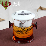 玻璃陶瓷泡 红茶茶具 耐热双耳玻璃红茶杯壶泡茶器 红茶哨子