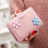 2016新款日韩版女士卡包女式花朵磨砂多卡位可爱韩国超薄钱夹钱包