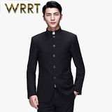 WRRT 2015冬季新款韩版修身立领中山服休闲青年男士西服套装2962