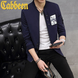 卡宾男装春季新品青年韩版上衣修身棒球服男士夹克外套圆领上衣