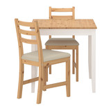 双皇冠【莱维北京宜家代购】IKEA  拉罕姆 一桌二椅 实木餐桌,