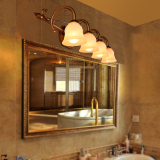 欧式卫生间浴室LED3头梳妆台镜前灯壁灯 美式创意防水防雾镜柜灯