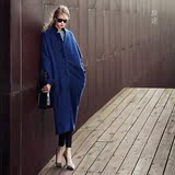 原创设计师女装品牌15秋冬季羊毛大衣中长款简约个性宽松大码外套