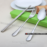 出口韩国环保便携 学生不锈钢餐具套装盒子勺叉筷子三3件套装批发