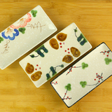 日式创意蛋糕刺身寿司盘子 长方形陶瓷餐具 小吃平盘 长方盘子