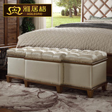 雅居格 欧式床尾凳实木床前凳美式床尾凳卧室床边凳简约凳子M0804