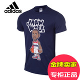 16新品阿迪达斯NBA篮球卡通男子短袖休闲运动T恤衫AY0223 AY0220