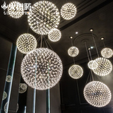 简约现代个性创意不锈钢圆球LED吊灯客餐厅别墅酒店工程圆形灯具