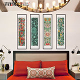中式花卉抽象唐卡装饰画客厅挂画卧室壁画沙发背景墙画床头画竖版